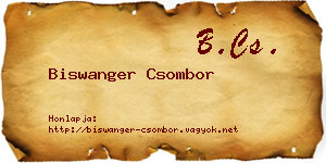 Biswanger Csombor névjegykártya